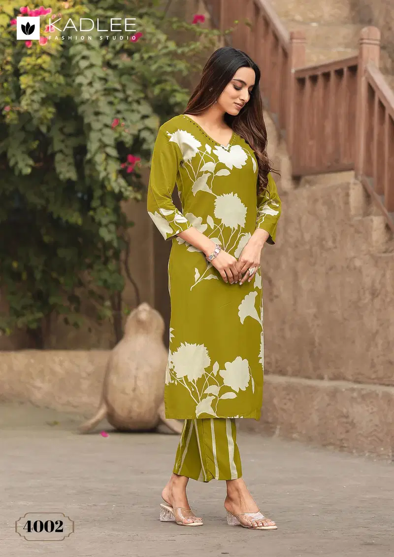 Rangoli By Kadlee Rayon Printed Designer Kurti With Bottom Suppliers In India